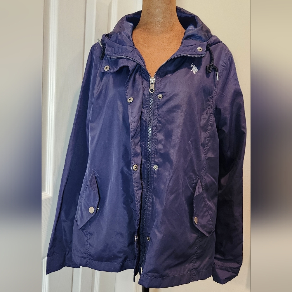 U.S. Polo Assn. Navy Blue Lightweight Raincoat Utility Jacket